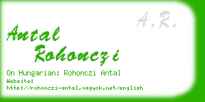 antal rohonczi business card